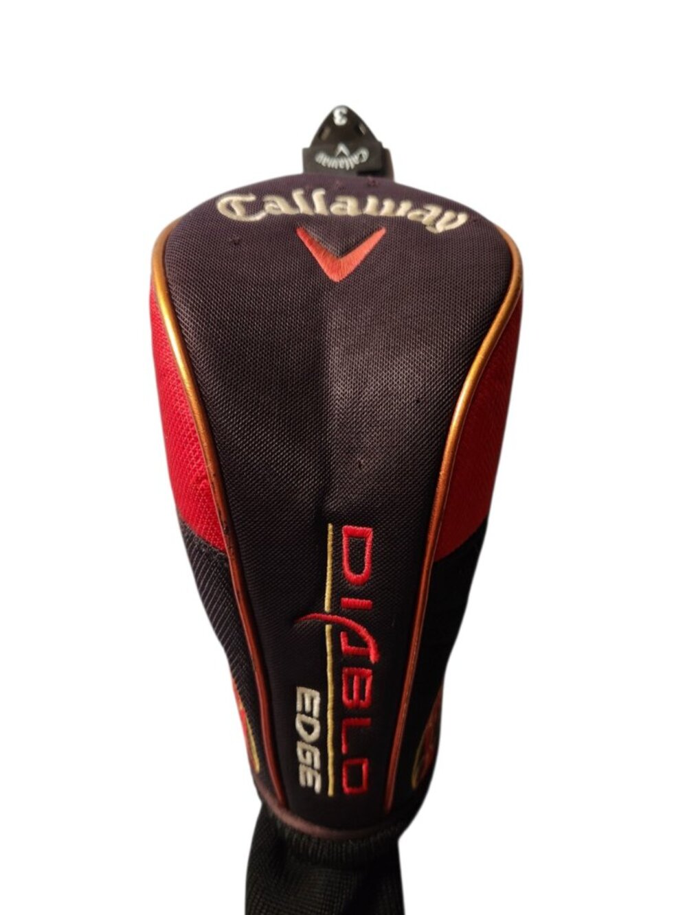 Callaway Diablo Edge Fairway Wood Head Cover Headcover Black w/Adjustable Tag